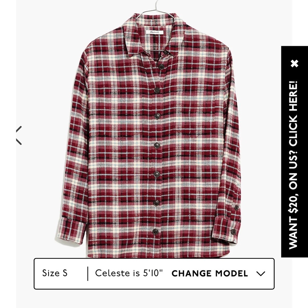 Madewell Flannel Sunday Shirt in Mahaska Plaid